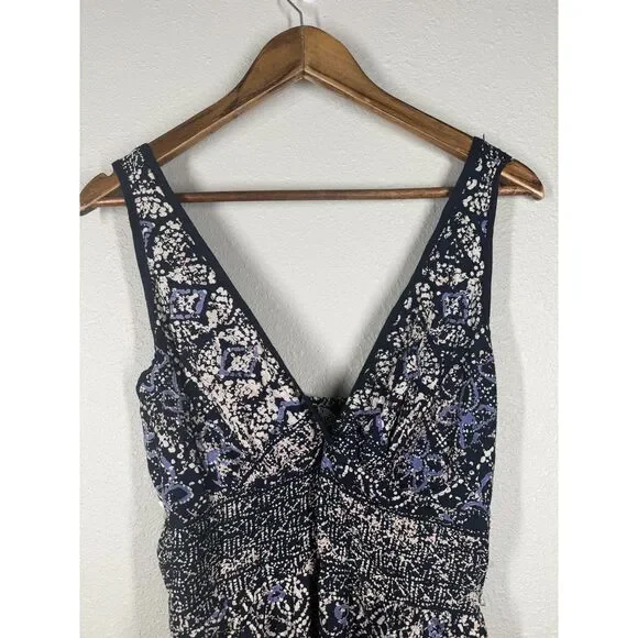 Angie Blue White Babydoll Maxi Dress Womens Sz S Boho Beachy Vacation Cruise - Picture 2 of 9